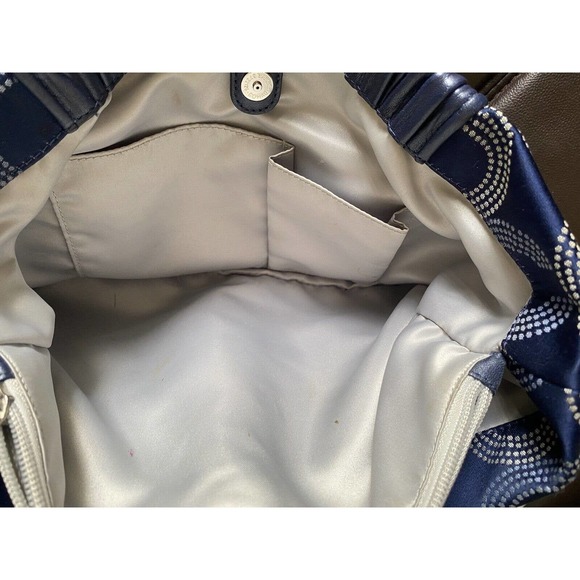 COACH Sophia Cobalt Navy Blue Dotted OP Signature Shoulder Satchel Retired style - Picture 8 of 12